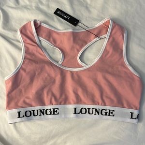 NEW bubblegum pink Lounge sports bra XS